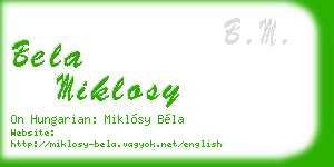 bela miklosy business card
