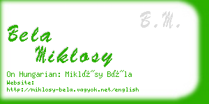 bela miklosy business card